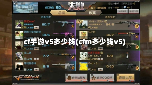 cf手游v5多少钱(cfm多少钱v5)