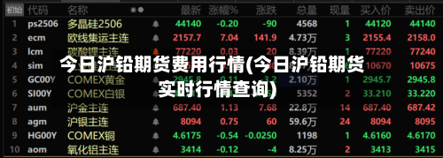 今日沪铅期货费用行情(今日沪铅期货实时行情查询)