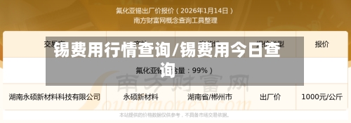 锡费用行情查询/锡费用今日查询-第3张图片