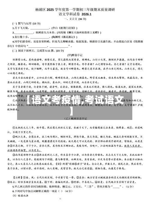 【语文考疫情,考试语文】-第3张图片