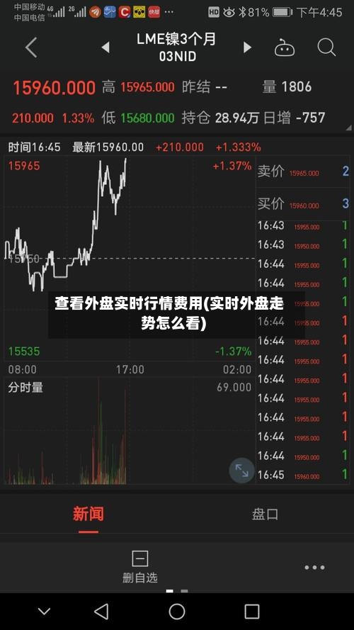 查看外盘实时行情费用(实时外盘走势怎么看)