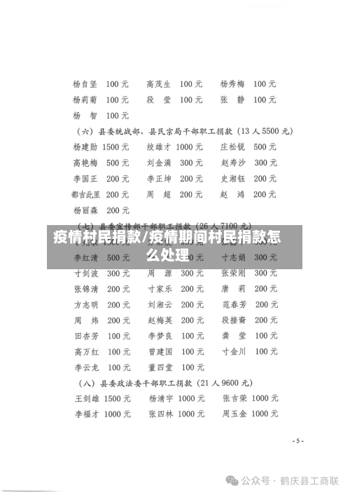 疫情村民捐款/疫情期间村民捐款怎么处理