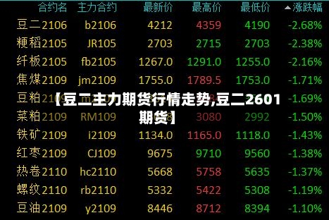 【豆二主力期货行情走势,豆二2601期货】-第3张图片