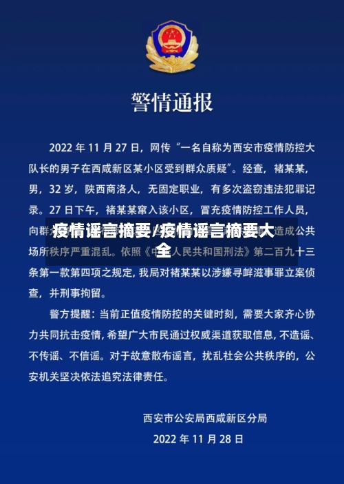 疫情谣言摘要/疫情谣言摘要大全