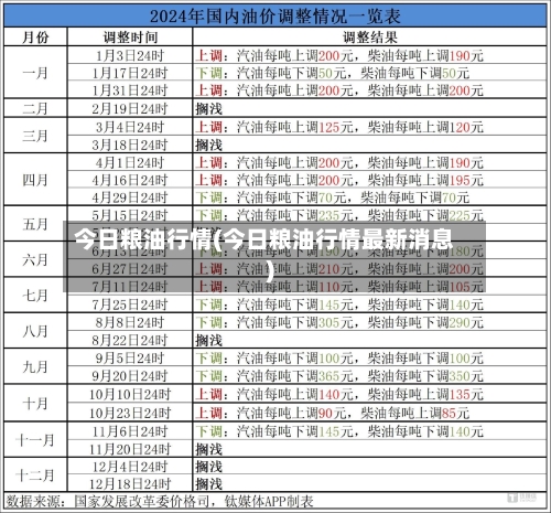 今日粮油行情(今日粮油行情最新消息)