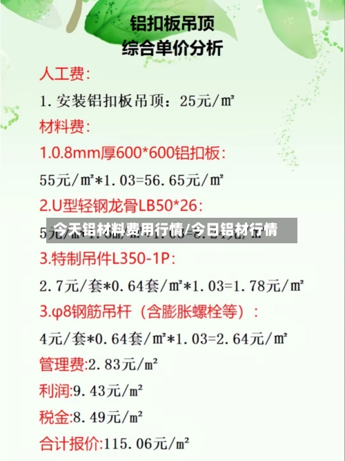今天铝材料费用行情/今日铝材行情