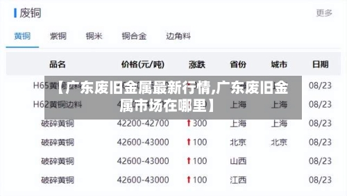 【广东废旧金属最新行情,广东废旧金属市场在哪里】