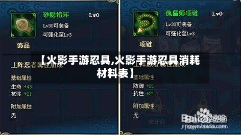【火影手游忍具,火影手游忍具消耗材料表】-第2张图片