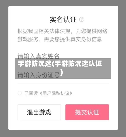 手游防沉迷(手游防沉迷认证)