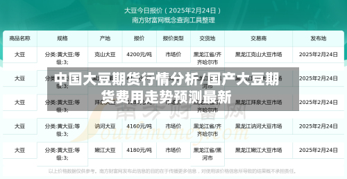 中国大豆期货行情分析/国产大豆期货费用走势预测最新-第2张图片