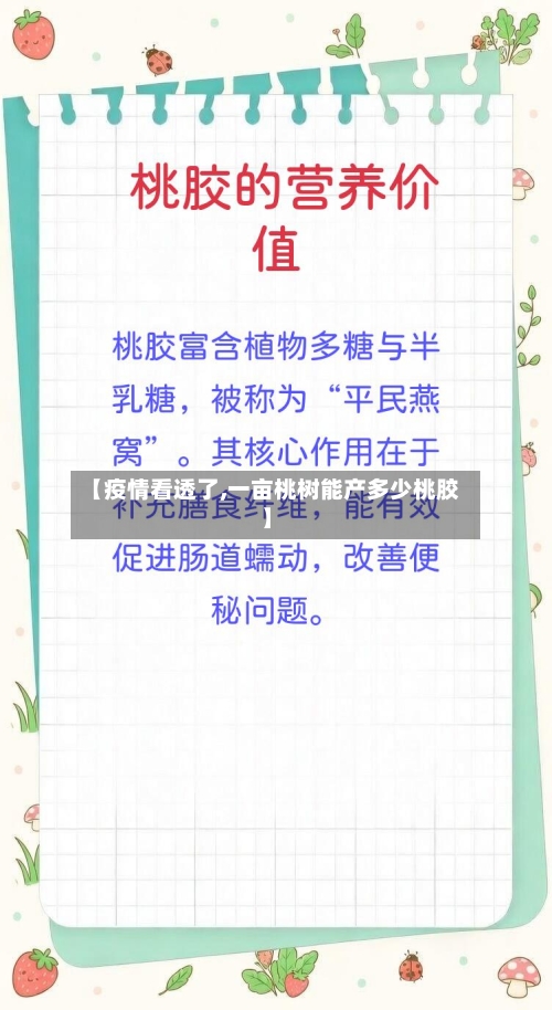 【疫情看透了,一亩桃树能产多少桃胶】