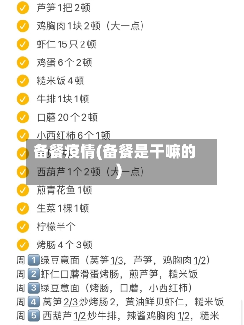 备餐疫情(备餐是干嘛的)-第2张图片