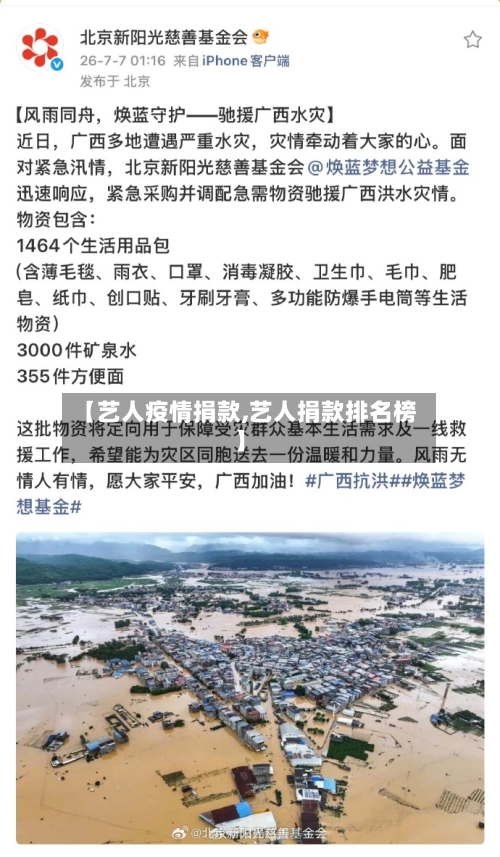 【艺人疫情捐款,艺人捐款排名榜】-第2张图片