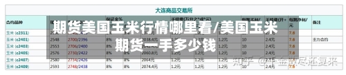 期货美国玉米行情哪里看/美国玉米期货一手多少钱-第2张图片