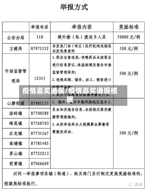 疫情嘉奖通报/疫情嘉奖通报模板