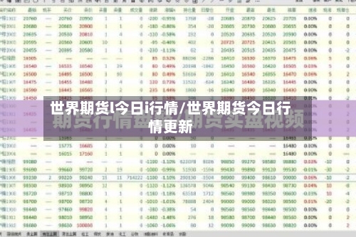 世界期货l今日i行情/世界期货今日行情更新-第2张图片