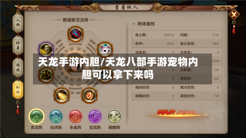 天龙手游内胆/天龙八部手游宠物内胆可以拿下来吗-第2张图片