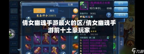 倩女幽魂手游最火的区/倩女幽魂手游前十土豪玩家-第3张图片