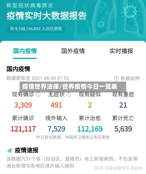 疫情世界法律/世界疫情今日一览表