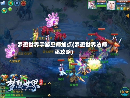 梦想世界手游巫师加点(梦想世界法师巫攻略)