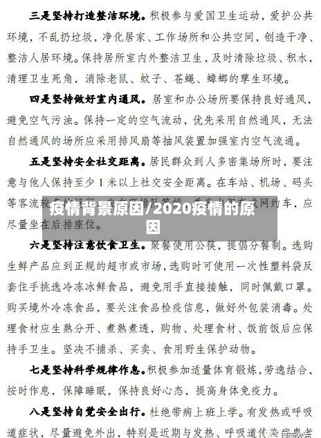 疫情背景原因/2020疫情的原因-第3张图片