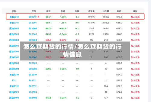 怎么查期货的行情/怎么查期货的行情信息-第2张图片
