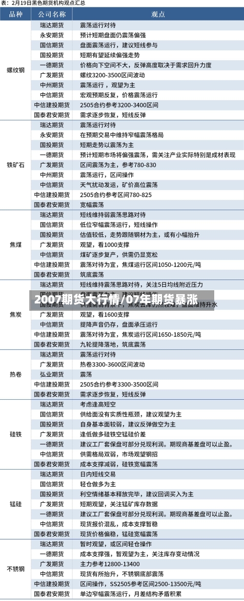 2007期货大行情/07年期货暴涨