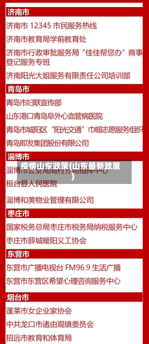 疫情山东政策(山东最新政策)