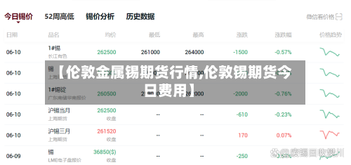 【伦敦金属锡期货行情,伦敦锡期货今日费用】