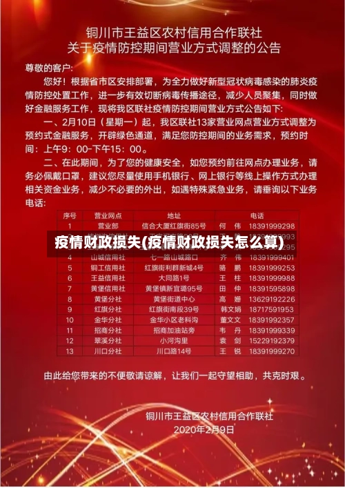 疫情财政损失(疫情财政损失怎么算)