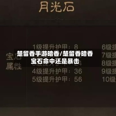 楚留香手游暗香/楚留香暗香宝石命中还是暴击-第3张图片