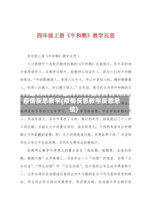 疫情反思教学(疫情反思教学反思总结)