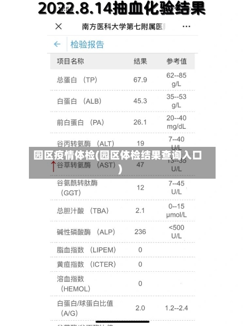 园区疫情体检(园区体检结果查询入口)