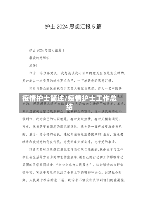 疫情护士简述/疫情护士工作总结