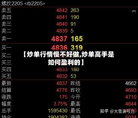 【炒单行情慢不好做,炒单高手是如何盈利的】