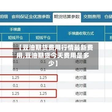 【豆油期货费用行情最新费用,豆油期货今天费用是多少】