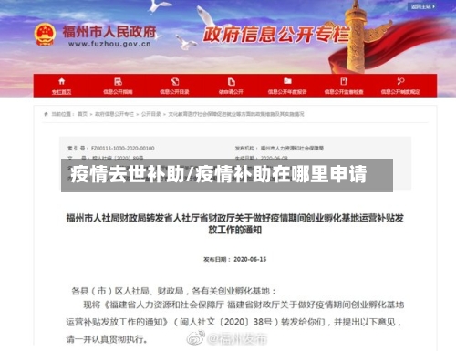疫情去世补助/疫情补助在哪里申请-第3张图片