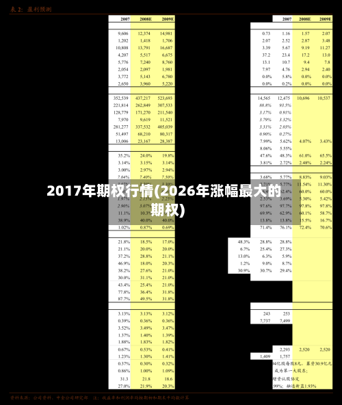 2017年期权行情(2026年涨幅最大的期权)