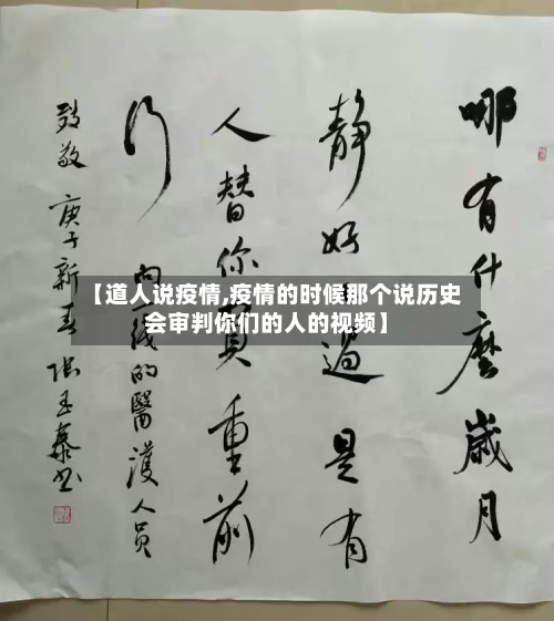 【道人说疫情,疫情的时候那个说历史会审判你们的人的视频】-第2张图片