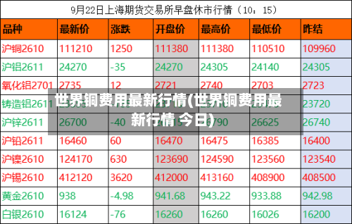 世界铜费用最新行情(世界铜费用最新行情 今日)-第3张图片