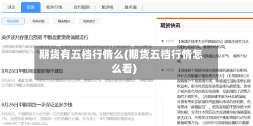期货有五档行情么(期货五档行情怎么看)-第2张图片