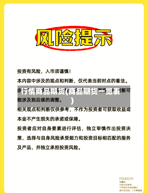 行情商品期货(商品期货一览表)