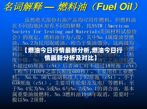 【燃油今日行情最新分析,燃油今日行情最新分析及对比】
