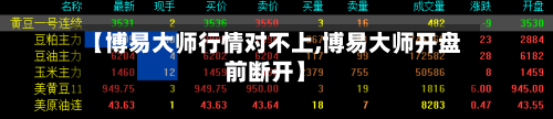 【博易大师行情对不上,博易大师开盘前断开】-第2张图片