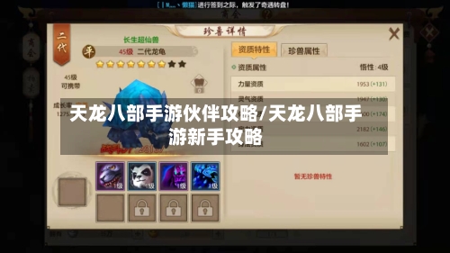天龙八部手游伙伴攻略/天龙八部手游新手攻略