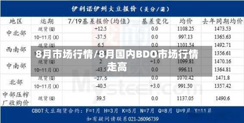 8月市场行情/8月国内BDO市场行情走高