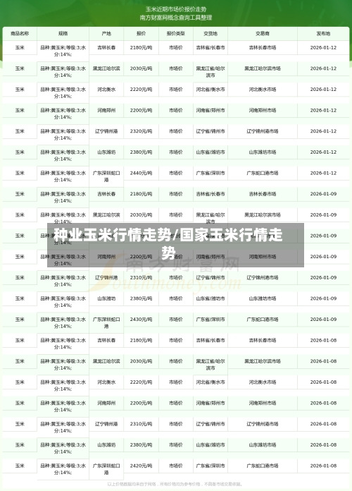 种业玉米行情走势/国家玉米行情走势-第2张图片