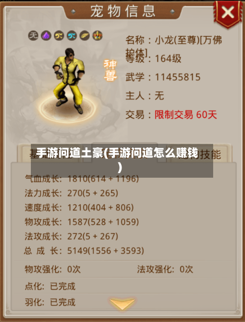 手游问道土豪(手游问道怎么赚钱)