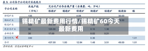 锡精矿最新费用行情/锡精矿60今天最新费用-第2张图片