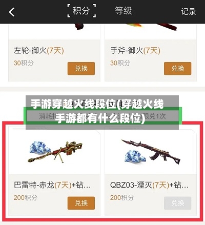 手游穿越火线段位(穿越火线手游都有什么段位)-第2张图片